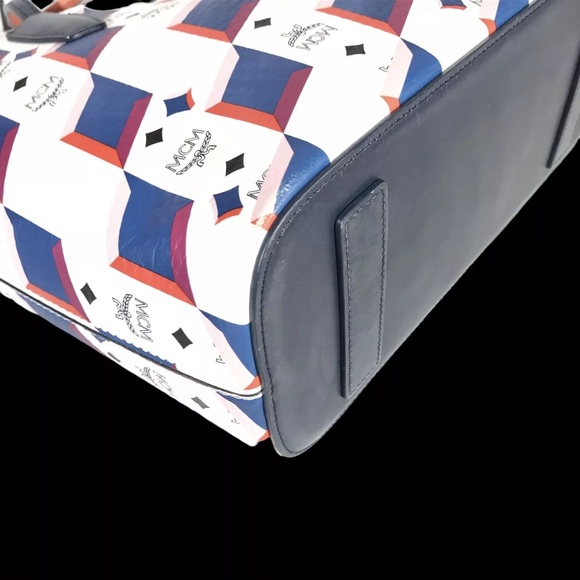 AUTH MCM RARE Monogram White Tote Handbag - Picture 10 of 15